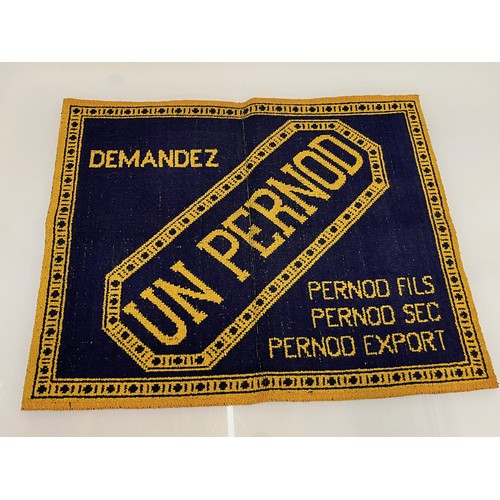 160 - A woven tapestry mat advertising Pernod, 61 cm x 51 cm.

This lot is available for in-house shipping