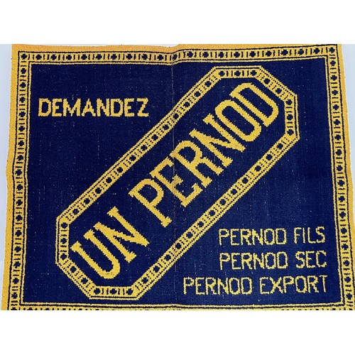 160 - A woven tapestry mat advertising Pernod, 61 cm x 51 cm.

This lot is available for in-house shipping