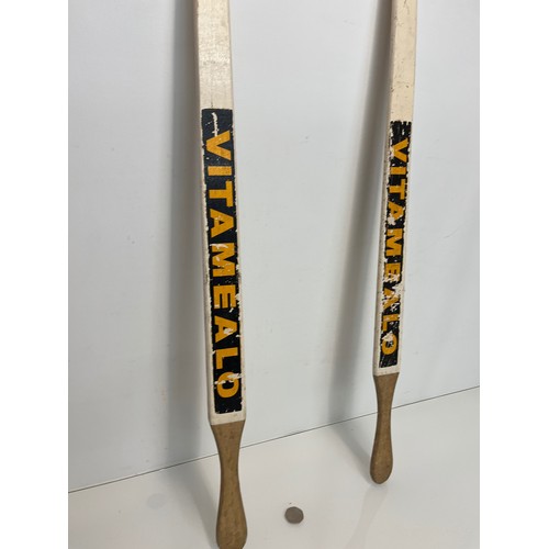 170 - Two branded advertising sticks for controlling show pigs in a ring, 92 cm long.

This lot is availab... 