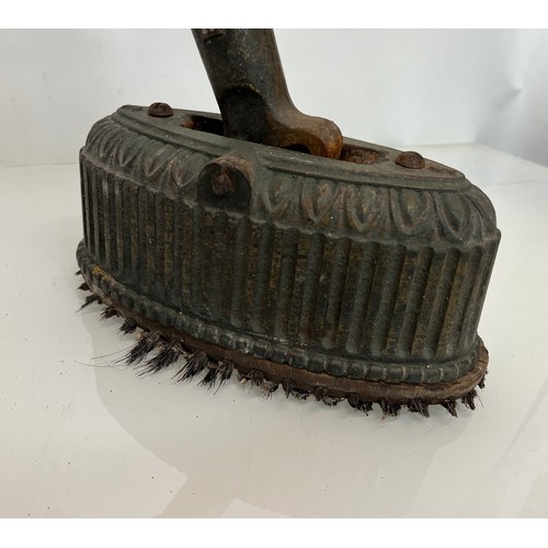 173 - Tools, a rare floor polisher for parquet flooring, a broom sized device fitted with a very heavy piv... 