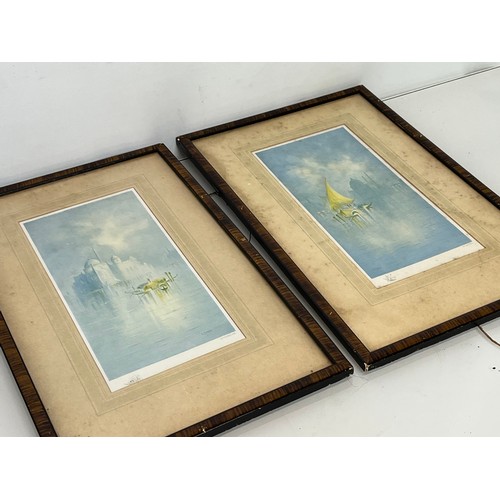 191 - Pair of framed Venetian grand tour pictures. 26 cm x 42 cm each.

This lot is available for in-house... 