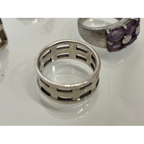 197 - Silver costume jewellery, six C20th rings most marked for silver.

This lot is available for in-hous... 