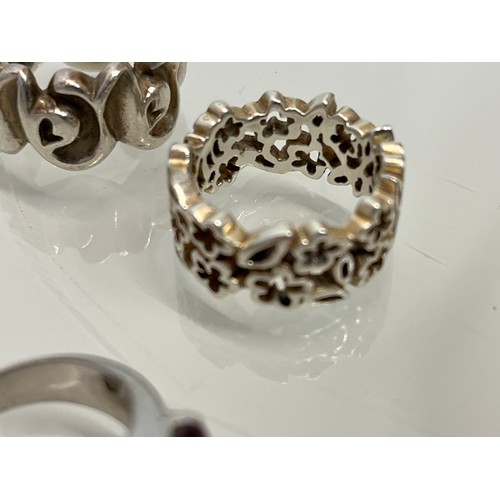 197 - Silver costume jewellery, six C20th rings most marked for silver.

This lot is available for in-hous... 