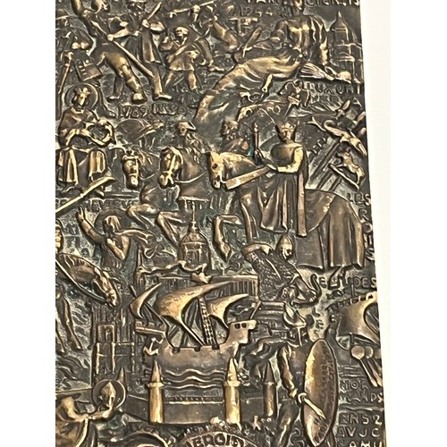 207 - Cast bronze plaque depicting Viking Norman Crusdaers and other invasion forces.

This lot is availab... 