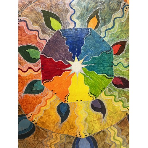 209 - Contemary painting on board, an interesting interpretation of a colour wheel design. 46 cm x 61 cm.
... 