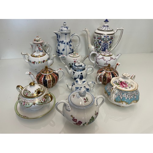 443 - A collection of twelve decorative tea pots, Spode, V & A collection, Coalport etc.

This lot is avai... 