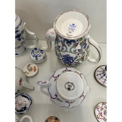 443 - A collection of twelve decorative tea pots, Spode, V & A collection, Coalport etc.

This lot is avai... 