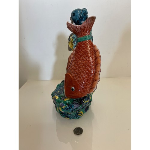 445 - Oriental figure of a Fisherman, 32 cm high.

This lot is available for in-house shipping