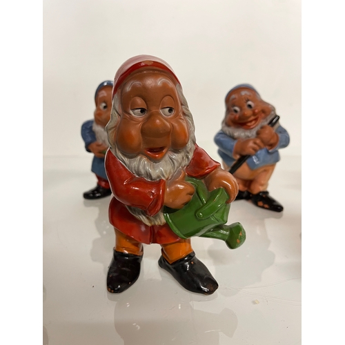 369 - Terracotta Disney Collectable, a set of mid century hand decorated Seven Dwarfs.

This lot is availa... 