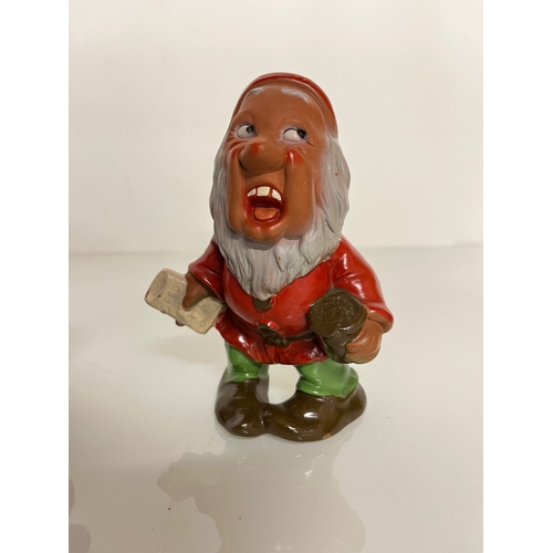 369 - Terracotta Disney Collectable, a set of mid century hand decorated Seven Dwarfs.

This lot is availa... 