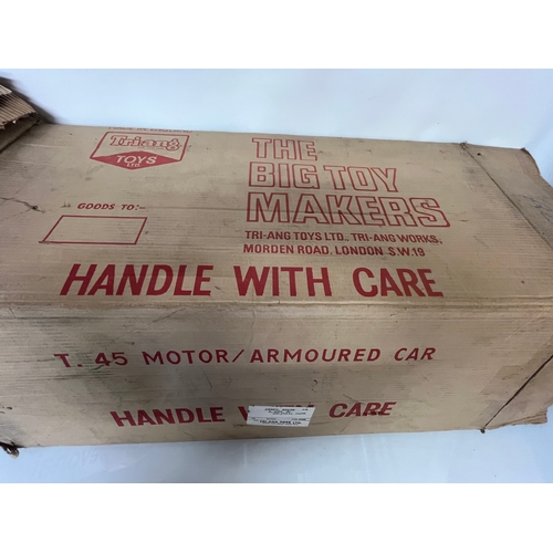 378 - Triang Toys pedal car , Original T45 motor / armoured car original cardboard packing box.