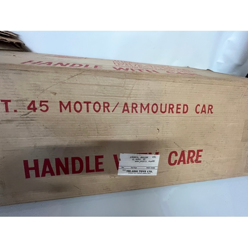 378 - Triang Toys pedal car , Original T45 motor / armoured car original cardboard packing box.