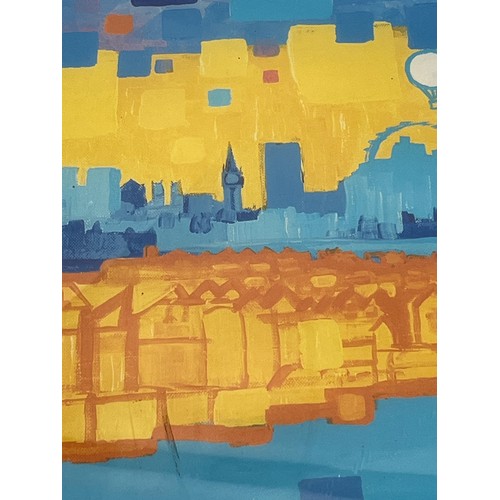 28 - Colourful print of London Docklands scene by Gillian burrows.

This lot is available for in-house sh... 