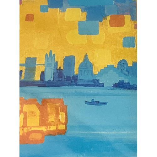 28 - Colourful print of London Docklands scene by Gillian burrows.

This lot is available for in-house sh... 