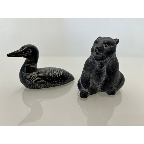 501 - Two Canadian Inuit figures a Duck and a Bear

This lot is available for in-house shipping