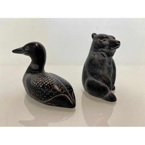 501 - Two Canadian Inuit figures a Duck and a Bear

This lot is available for in-house shipping