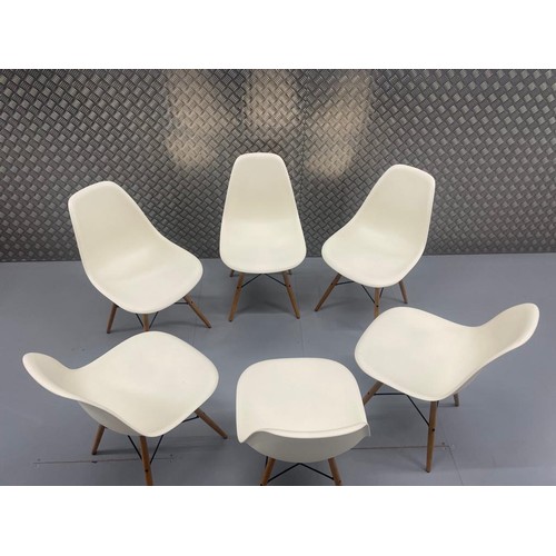 69 - Mid century designer furniture, set of six Eames dinning chairs by Vitra.

This lot is collection on... 