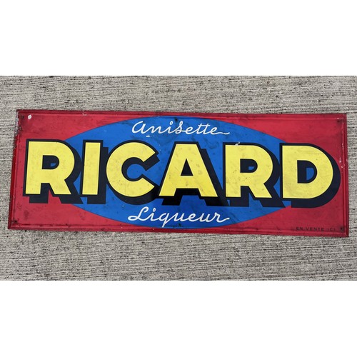 177 - Breweryana, an original French advertising sign for Ricard Liqueur 84 cm x 31 cm.

This lot is Colle... 