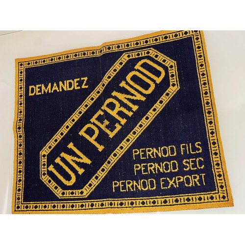 189 - A woven tapestry mat advertising Pernod, 61 cm x 51 cm.

This lot is available for in-house shipping