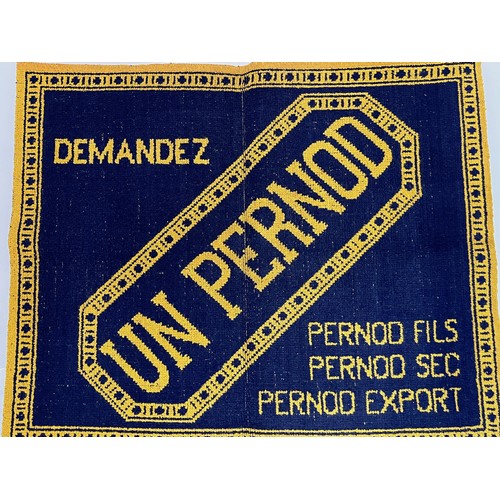 189 - A woven tapestry mat advertising Pernod, 61 cm x 51 cm.

This lot is available for in-house shipping