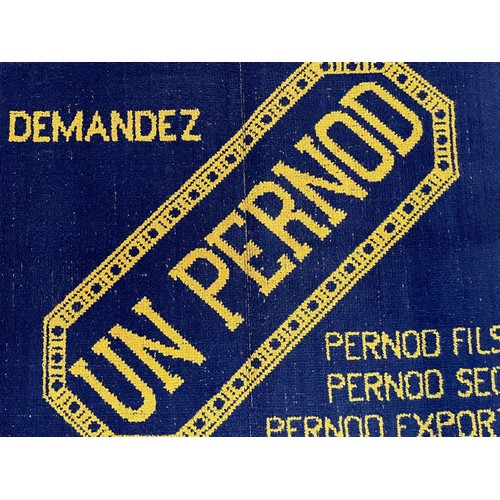 189 - A woven tapestry mat advertising Pernod, 61 cm x 51 cm.

This lot is available for in-house shipping