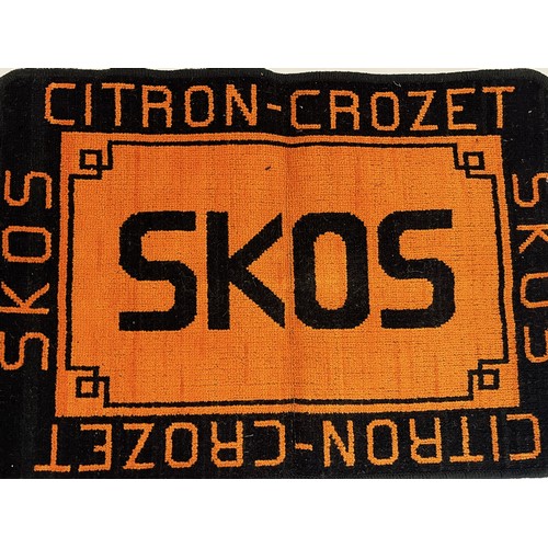 190 - A woven tapestry mat adverting Citron – Crozet, 71 cm x 51 cm.

This lot is available for in-house s... 