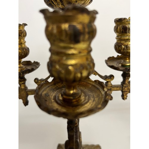 195 - A pair of ornate cast  brass four branch candlelabras.

This lot is available for in house shipping ... 