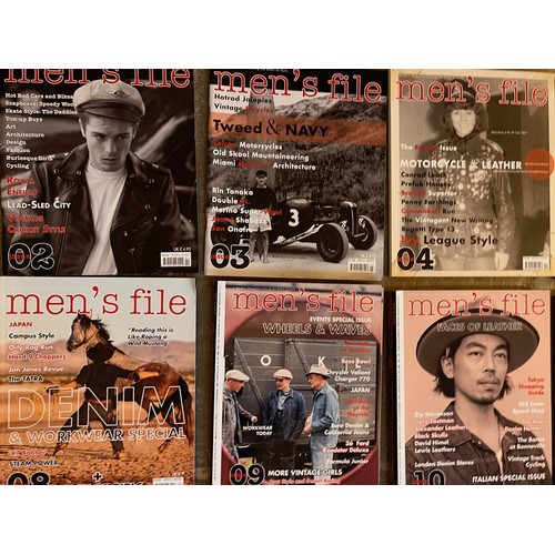 425 - Vintage clothing, ephemera, lifestyle magazines, a collection of Mens File magazines featuring perio... 