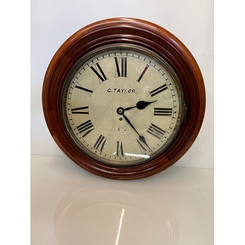 206 - Large 16 inch dial fusee wall clock by Taylors of Fenton. Fully service chain drive movement with pe... 