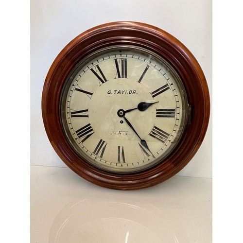 206 - Large 16 inch dial fusee wall clock by Taylors of Fenton. Fully service chain drive movement with pe... 