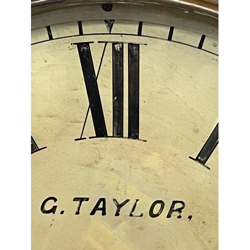 206 - Large 16 inch dial fusee wall clock by Taylors of Fenton. Fully service chain drive movement with pe... 