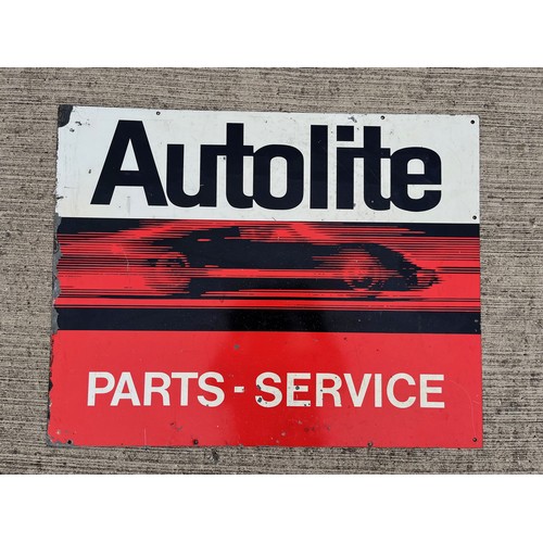 285 - Automobilia, A double sided Ford motor car garage parts sign for Autolite each side illustrated with... 