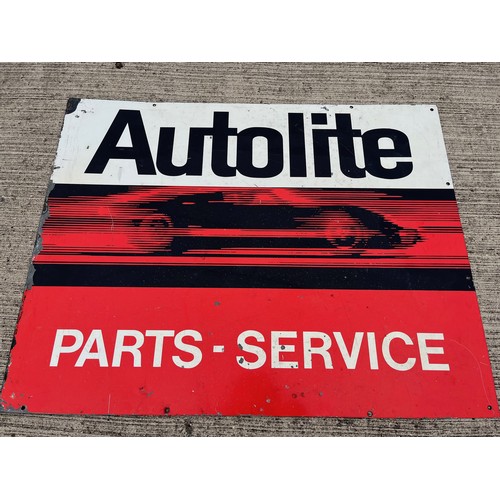 285 - Automobilia, A double sided Ford motor car garage parts sign for Autolite each side illustrated with... 