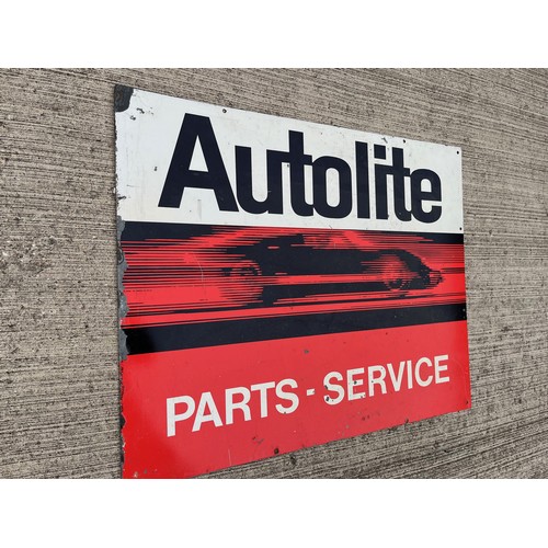 285 - Automobilia, A double sided Ford motor car garage parts sign for Autolite each side illustrated with... 