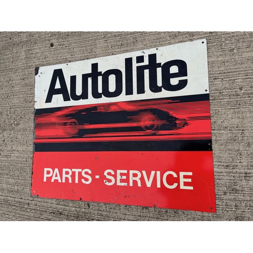 285 - Automobilia, A double sided Ford motor car garage parts sign for Autolite each side illustrated with... 