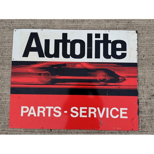 285 - Automobilia, A double sided Ford motor car garage parts sign for Autolite each side illustrated with... 