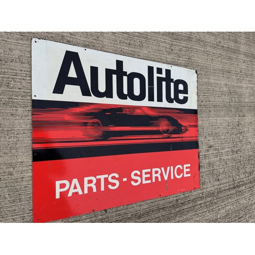 285 - Automobilia, A double sided Ford motor car garage parts sign for Autolite each side illustrated with... 