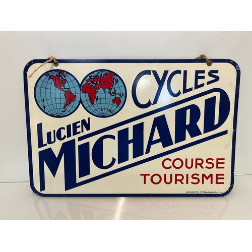 286 - Automobilia, Cycling collectable, shop sign advertising Lucien Michard cycles, mide century double s... 