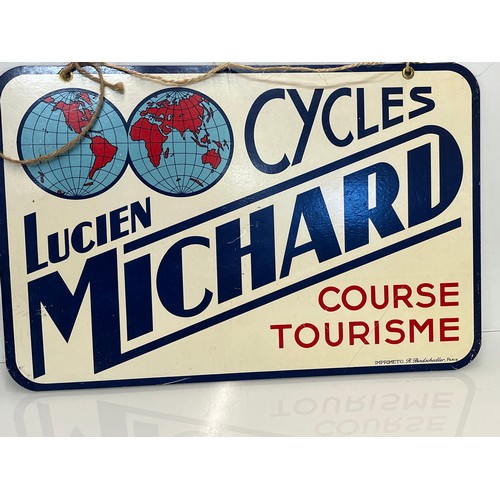 286 - Automobilia, Cycling collectable, shop sign advertising Lucien Michard cycles, mide century double s... 