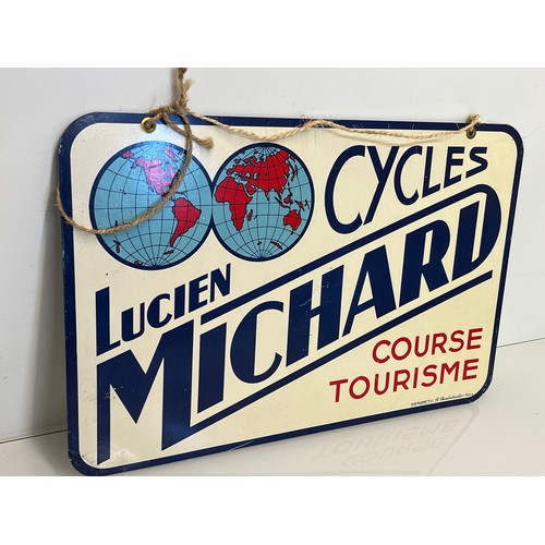 286 - Automobilia, Cycling collectable, shop sign advertising Lucien Michard cycles, mide century double s... 