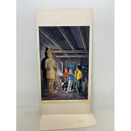 275 - Original book cover design for Enid Blytons, The Famous Five and the Inca God, 53 cm x 27 cm.

This ... 