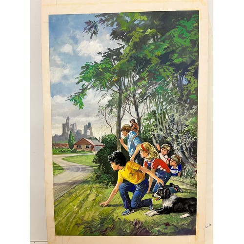 276 - Original book cover design for Enid Blytons, The Famous Five and the Cavaliers Treasure, 53 cm x 27 ... 