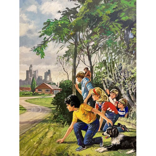 276 - Original book cover design for Enid Blytons, The Famous Five and the Cavaliers Treasure, 53 cm x 27 ... 