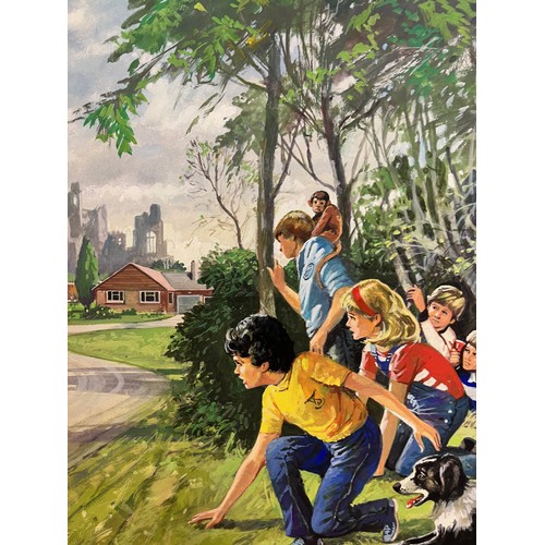 276 - Original book cover design for Enid Blytons, The Famous Five and the Cavaliers Treasure, 53 cm x 27 ... 