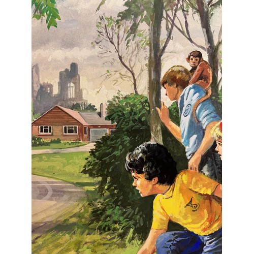 276 - Original book cover design for Enid Blytons, The Famous Five and the Cavaliers Treasure, 53 cm x 27 ... 