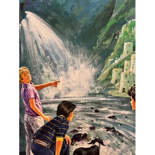 278 - Original book cover design for Enid Blytons, The Famous Five and The Secret Cave, 53 cm x 37 cm.


T... 