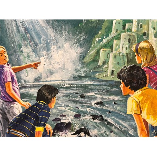 278 - Original book cover design for Enid Blytons, The Famous Five and The Secret Cave, 53 cm x 37 cm.


T... 