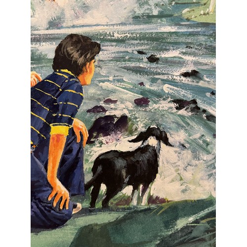 278 - Original book cover design for Enid Blytons, The Famous Five and The Secret Cave, 53 cm x 37 cm.


T... 