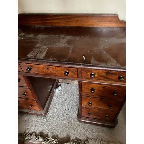 245 - Mahogany knee hole desk.

This lot is collection only.