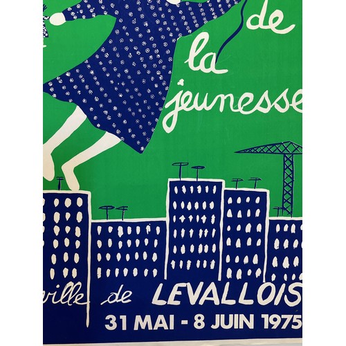 304 - Advertising poster for a Youth Party in Paris 1975 in Ville de Levallois, 59.5 cm x 39.5 cm.

This l... 